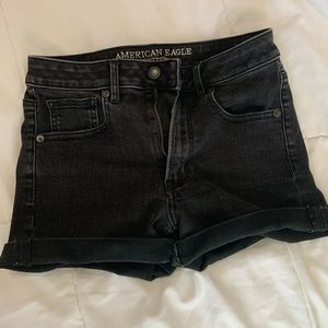 American Eagle Super Super Stretch Blk Jean Shorts
